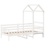 vidaXL Lit de jour avec toit sans matelas blanc 80x200 cm bois massif