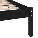 vidaXL Cadre de lit sans matelas noir bois massif 140x190 cm