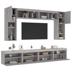 vidaXL Ensemble de meubles TV muraux 8 Pièces et lumières LED sonoma gris