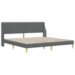 vidaXL Cadre de lit avec matelas Gris foncé 180 x 200 cm tissu