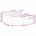 Lit coffre vidaXL avec matelas Gris clair 200x200 cm Velours