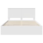 vidaXL Cadre de lit avec tiroir Blanc 150 x 200 cm Bois Ingénierie