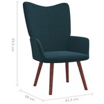 vidaXL Chaise de relaxation Bleu Velours