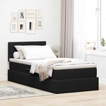 vidaXL Lit de rangement LED avec matelas Noir 100 x 200 cm Velours