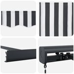 vidaXL Auvent rétractable anthracite et blanc 4x3 m tissu et aluminium