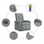 vidaXL Fauteuil de massage inclinable Gris clair Tissu
