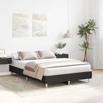 vidaXL Cadre de lit sans matelas noir 135x190 cm bois d'ingénierie