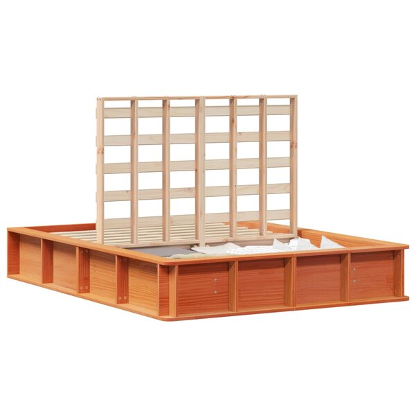 vidaXL Cadre de lit Cire marron 140 x 190 cm Bois de pin massif