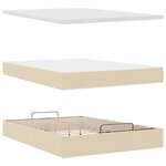 vidaXL Lit ottoman avec matelas et LED crème 140x200 cm tissu