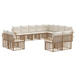 vidaXL Ensemble de canapés d'extérieur 12 Pièces Blanc Naturel et Crème