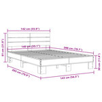 vidaXL Cadre de lit sans matelas sonoma gris 140x200 cm