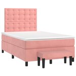 vidaXL Sommier à lattes de lit avec matelas rose 120x190 cm velours
