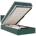 vidaXL Cadre de lit ottoman avec matelas vert foncé 100x200 cm velours