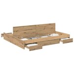 vidaXL Cadre de lit avec rangement Chêne artisanal 180 x 200 cm