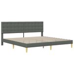 vidaXL Cadre de lit avec tête de lit Gris foncé 180 x 200 cm Tissu