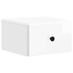 vidaXL Cabinet de chevet mural 2 pc Blanc brillant 34 5 x 33 x 20 cm