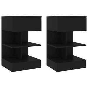 vidaXL Tables de chevet 2 Pièces Noir 40x35x65 cm