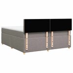 vidaXL Sommier à lattes de lit avec matelas Taupe 200x200 cm Tissu