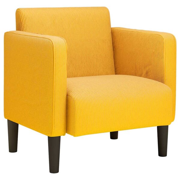 vidaXL Canapé-chaise accoudoirs jaune foncé 54 cm tissu velours côtelé