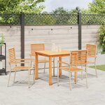vidaXL Ensemble de salle à manger pour jardin 5 Pièces Beige Poly rotin