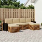 vidaXL Ensembles de canapés avec coussin 6 Pièces Naturel et Beige