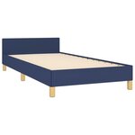vidaXL Cadre de lit sans matelas avec tête de lit bleu 90x190cm tissu