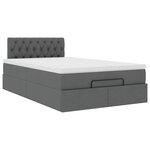 vidaXL Lit ottoman avec matelas et LED gris foncé 120x190 cm tissu