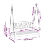 vidaXL Banc balançoire de jardin Naturel 110 x 56 x 58 cm