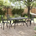 vidaXL Ensemble à manger de jardin 5 Pièces noir aluminium coulé