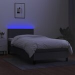 vidaXL Sommier à lattes de lit avec matelas et LED Gris foncé 90x190cm