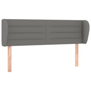 vidaXL Tête de lit avec oreilles Gris foncé 147x23x78/88 cm Tissu