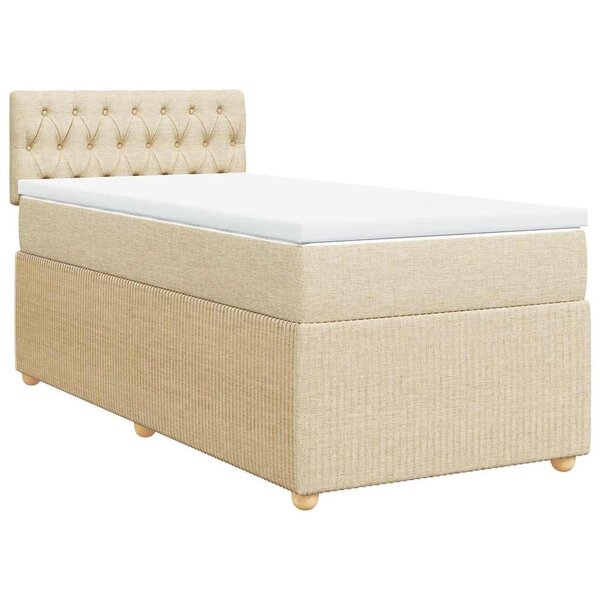 vidaXL Sommier à lattes de lit avec matelas Crème 80x200 cm Tissu