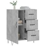 vidaXL Buffet gris béton 69 5x34x90 cm bois d'ingénierie