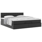 VidaXL Cadre de lit ottoman avec matelas noir 160x200 cm similicuir