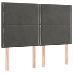 vidaXL Sommier à lattes de lit et matelas Gris foncé 140x190cm Velours