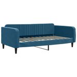 vidaXL Lit de jour avec lit gigogne et matelas bleu 100x200 cm velours