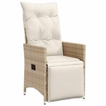 vidaXL Ensemble de salle à manger pour jardin 9 Pièces Beige polyrotin