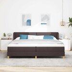 Lit à ressort vidaXL avec matelas marron foncé 200x200 cm en tissu
