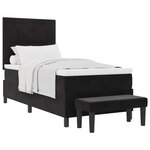 vidaXL Lit à ressorts avec coussin Noir 200 x 90 cm Velours