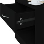 vidaXL Tables de chevet 2 Pièces avec tiroir Noir
