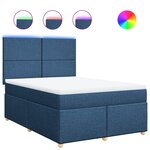 vidaXL Sommier à lattes de lit avec matelas Bleu 160x200 cm Tissu