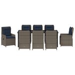 vidaXL Ensemble de Dîner de Jardin 9 Pièces Gris Rattan Poly