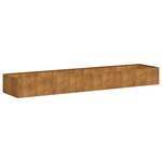 vidaXL Jardinière rouillé 360x80x40 cm acier inoxydable