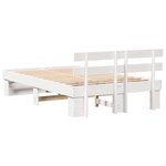 vidaXL Cadre de lit avec tête de lit Blanc 120 x 190 cm Pin massif