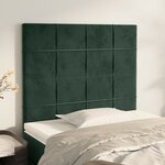 vidaXL Têtes de lit 2 Pièces Vert foncé 80x5x78/88 cm Velours