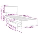 vidaXL Lit de Rangement Chêne Sonoma 100 x 200 cm Bois d'ingénierie