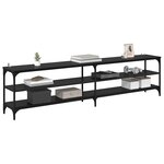 vidaXL Meuble TV Chêne noir 200 x 30 x 50 cm Bois d'ingénierie et fer