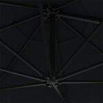 vidaXL Parasol mural de jardin avec LED 300 cm noir