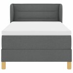 vidaXL Lit à ressorts avec matelas Gris foncé 100 x 200 cm tissu