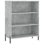 vidaXL Buffet haut Gris béton 69 5x34x180 cm Bois d'ingénierie